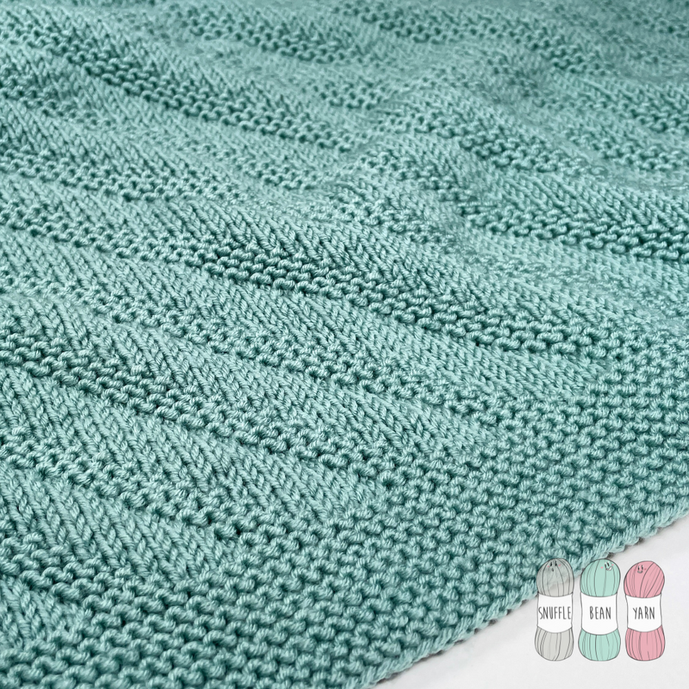 Hand Knitted "In Fours" Baby Blanket